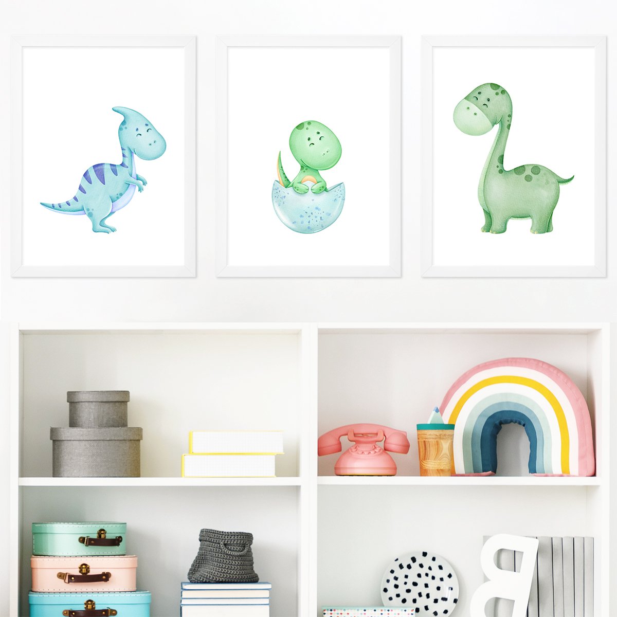 Plakaty na ścianę z dinozaurami do pokoju dziecka