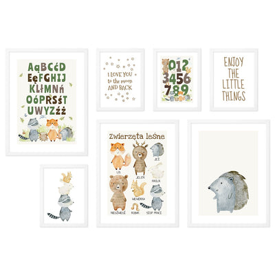 Plakaty edukacyjne i ze zwierzętami z białymi ramkami - galeria obrazów dla dzieci#ramka_biala