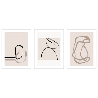 Plakaty do salonu - minimalizm - zestaw trzech plakatów