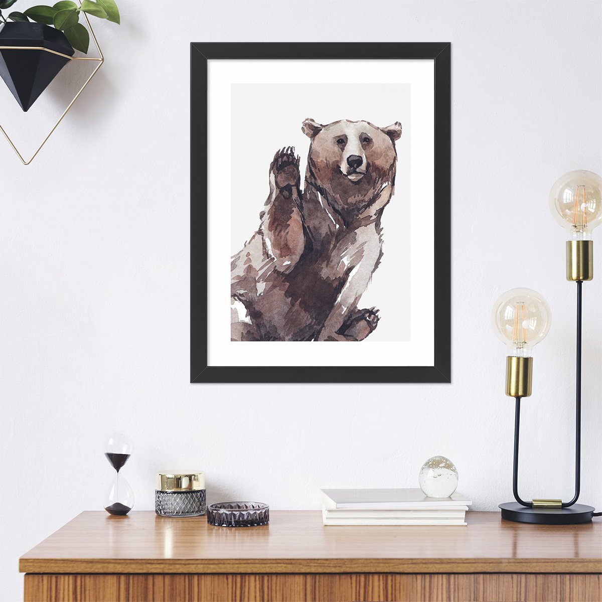 Plakaty na korytarz zwierzęta leśne - niedźwiedź