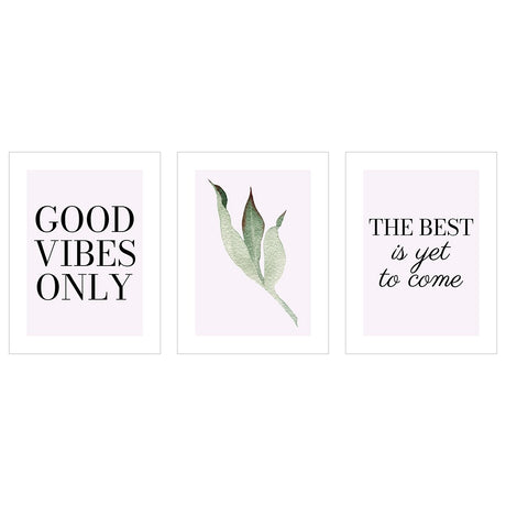 Plakaty na ścianę dla dzieci z napisami - GOOD VIBES ONLY#kolor_fioletowy