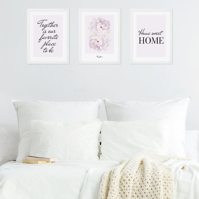 Plakaty napisy na ścianę do sypialni w stylu glamour#kolor_fioletowy