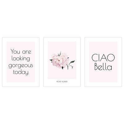 Plakaty modne napisy do sypialni - CIAO BELLA#kolor_rozowy-mix