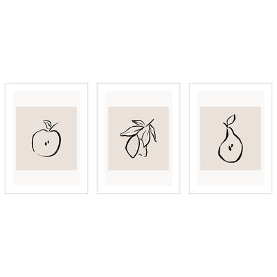 Plakaty do kuchni - owoce, martw natura - zestaw trzech plakatów