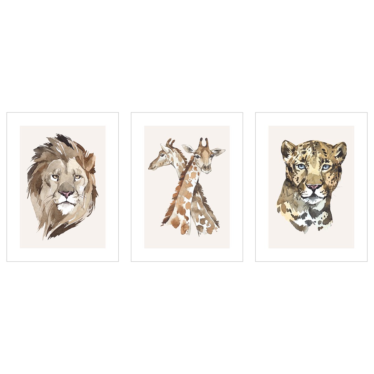 Plakaty z dzikimi zwierzętami Afryki - zestaw trzech plakatów