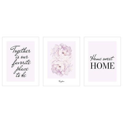 Plakaty napisy z kwiatami do sypialni#kolor_fioletowy